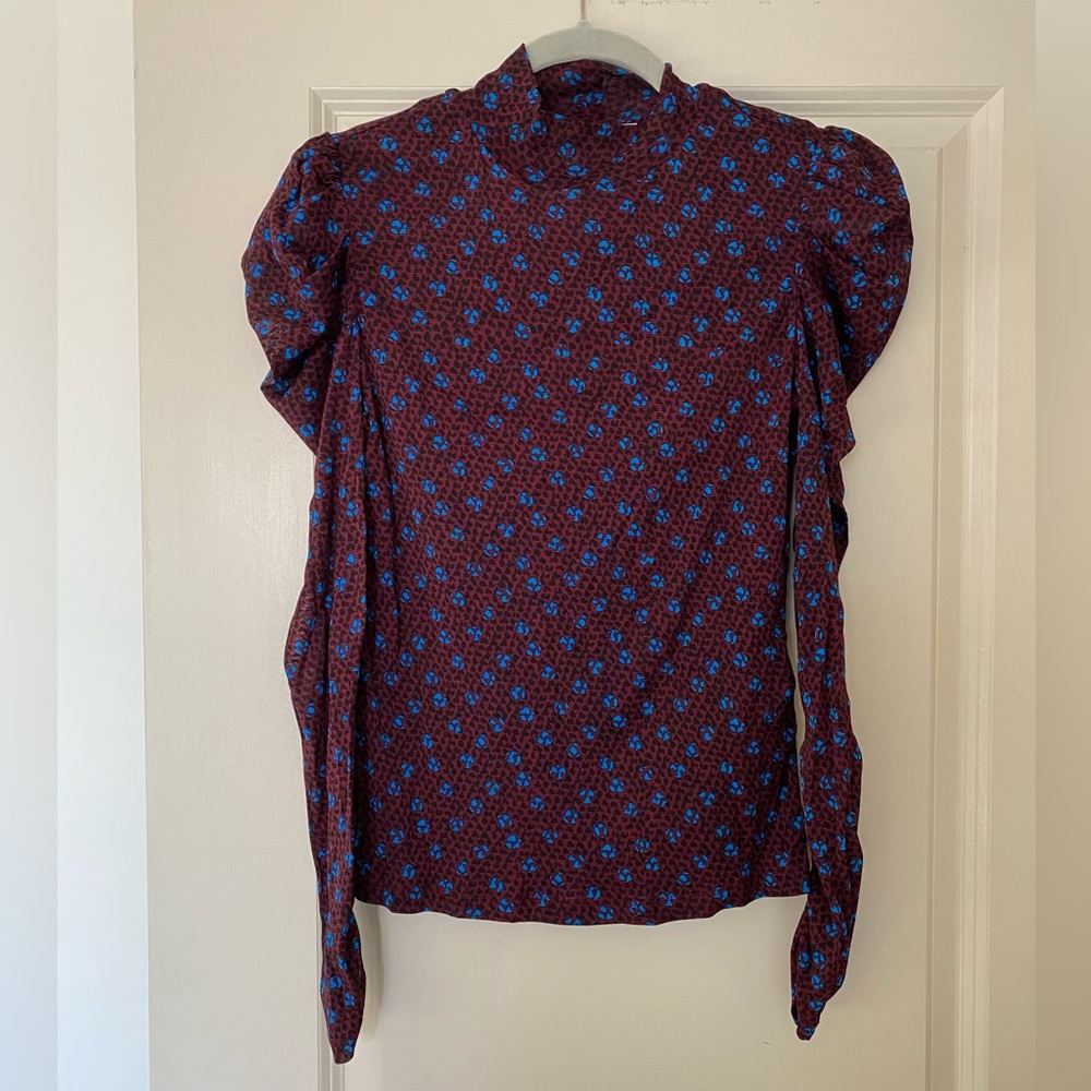 DVF Maroon Remy Top